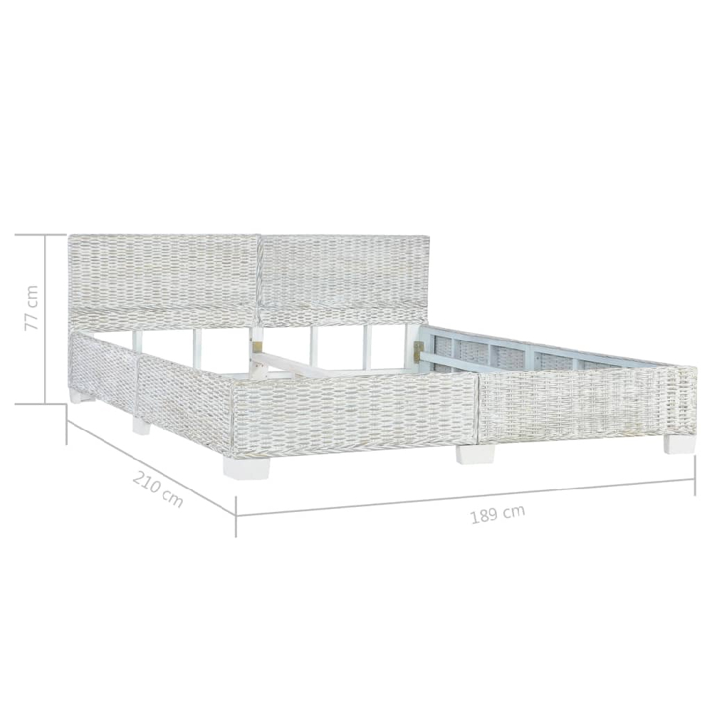 Asheville Rattan Super King Size Bed In Grey Natural
