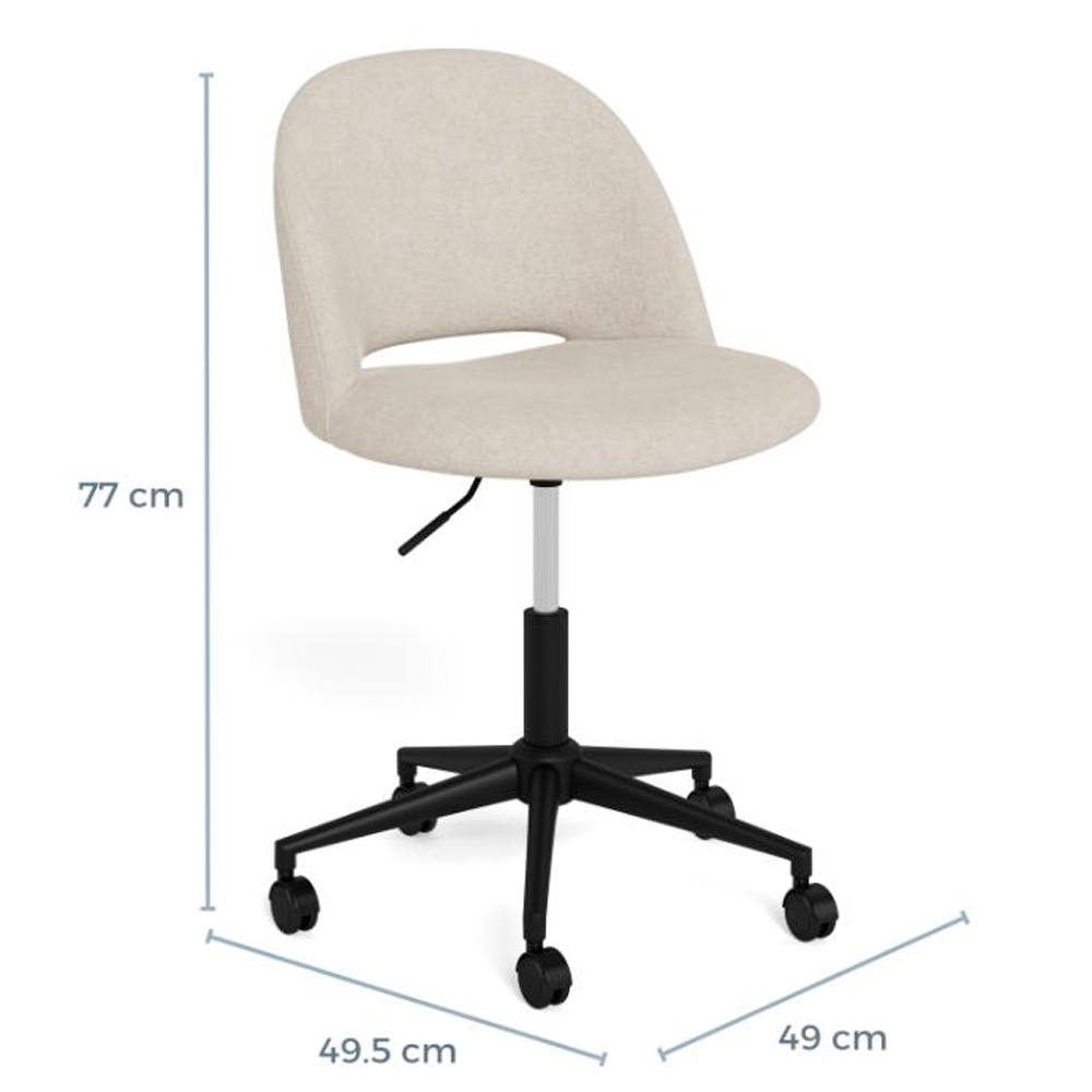 Ashford Fabric Office Chairs With Black Steel Base - Beige