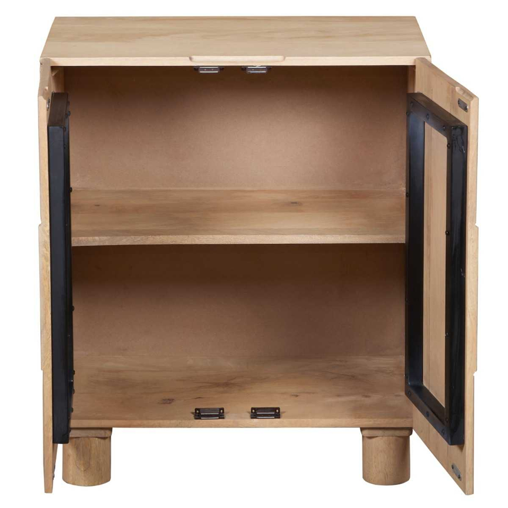 Ashford Wooden Bedside Cabinet With 2 Doors In Natural