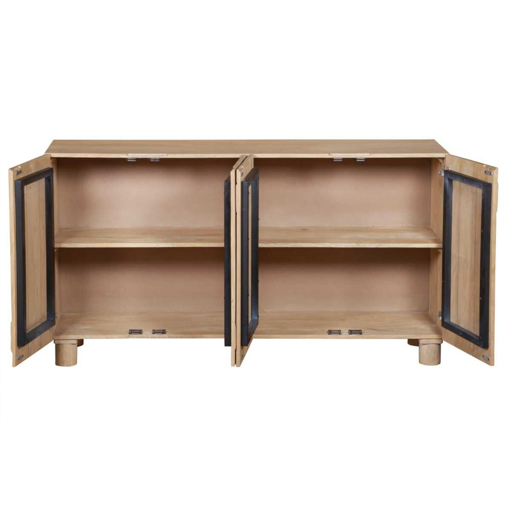 Ashford Wooden Storage Cabinet With 4 Doors In Natural