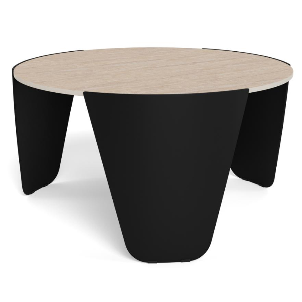 Ashland Ceramic Coffee Table With Black Steel Base - Beige