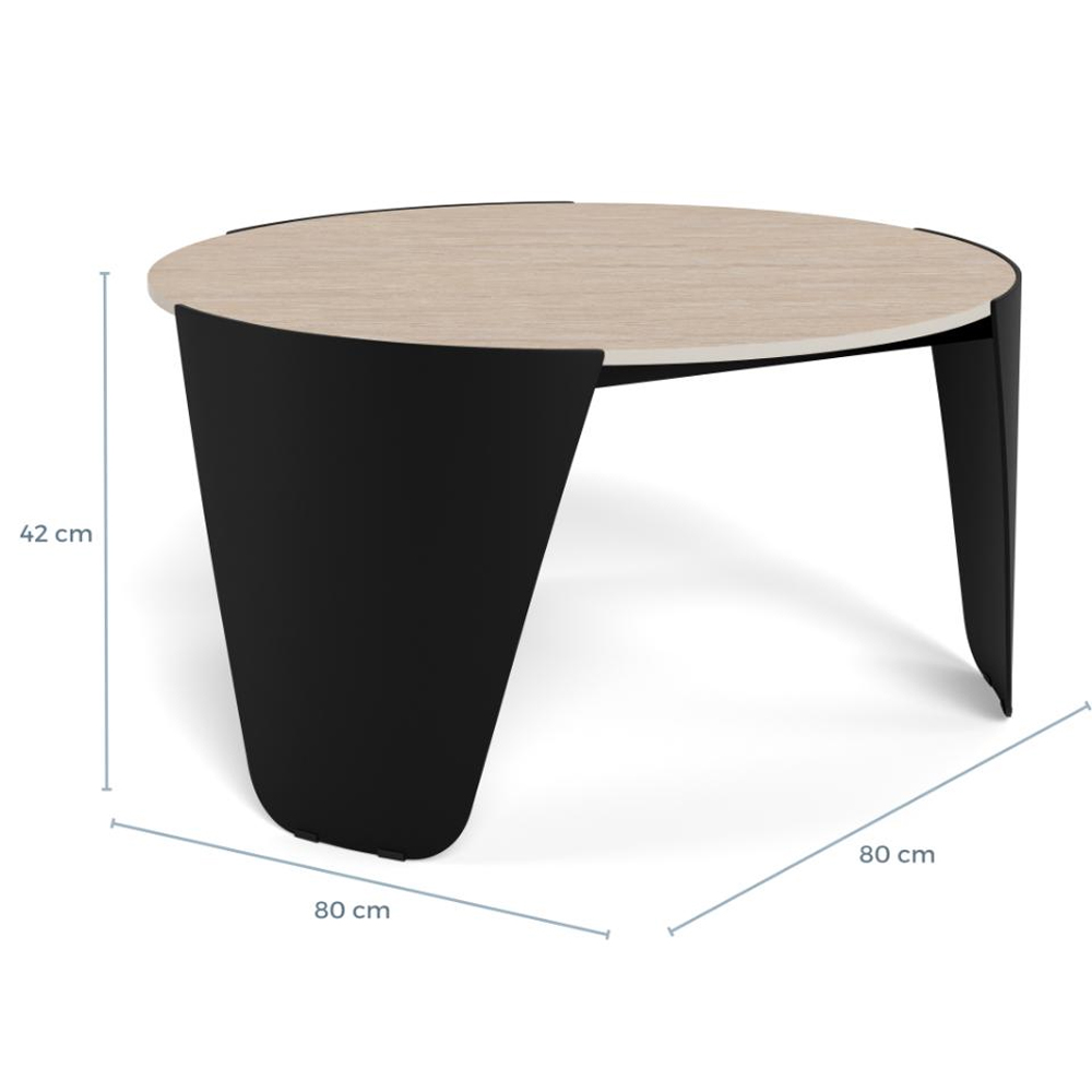 Ashland Ceramic Coffee Table With Black Steel Base - Beige