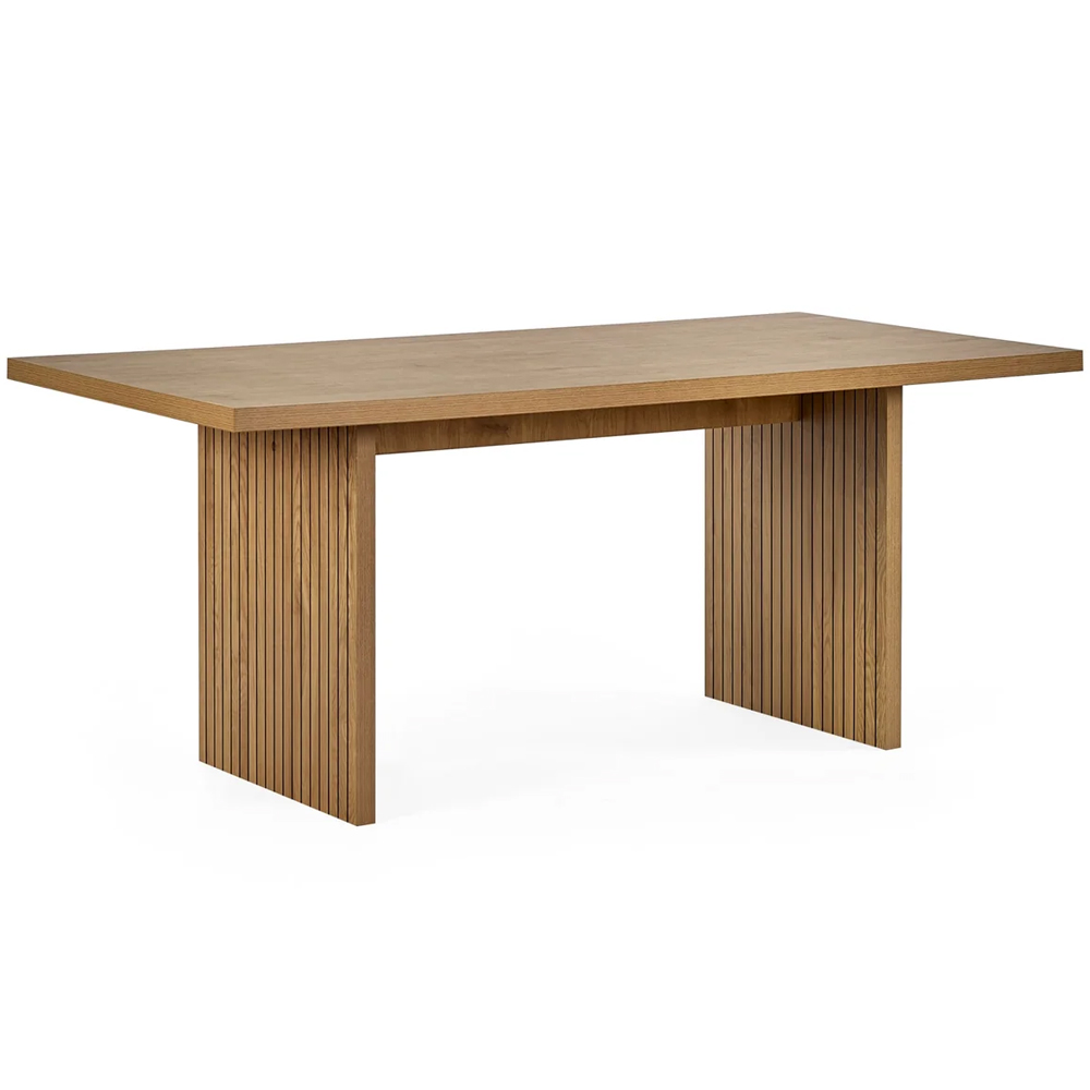 Ashland Light Oak Wooden Dining Table With 4 Erie Beige Chairs