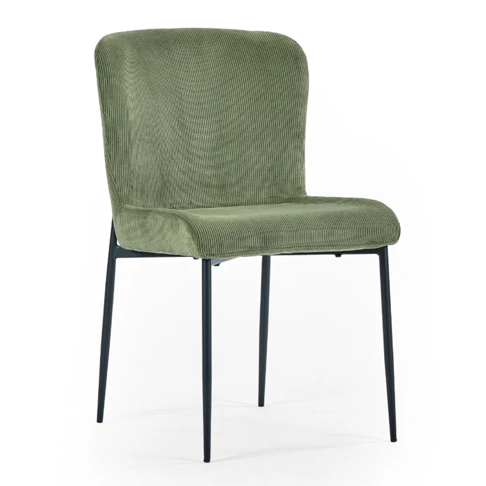 Ashland Light Oak Wooden Dining Table With 4 Luling Green Chairs