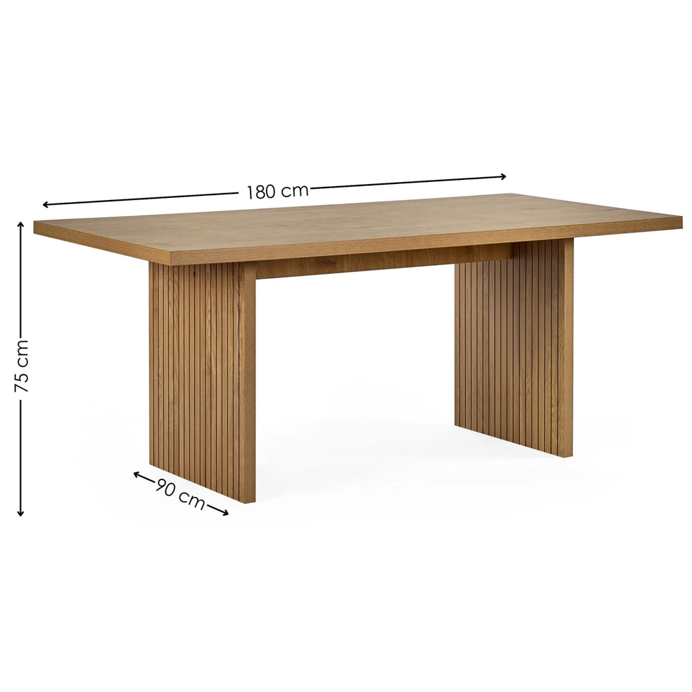 Ashland Light Oak Wooden Dining Table With 6 Erie Beige Chairs