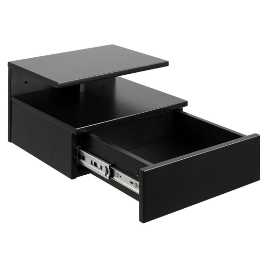 Ashlanto Wall Hung 1 Drawer Bedside In Black Furniture in Fashion