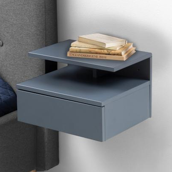 Read more about Ashlanto wall hung 1 drawer bedside cabinet in light grey