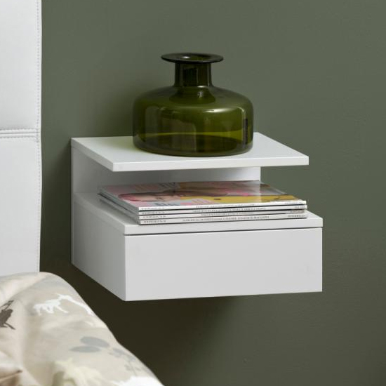 Read more about Ashlanto wall hung 1 drawer bedside cabinet in white