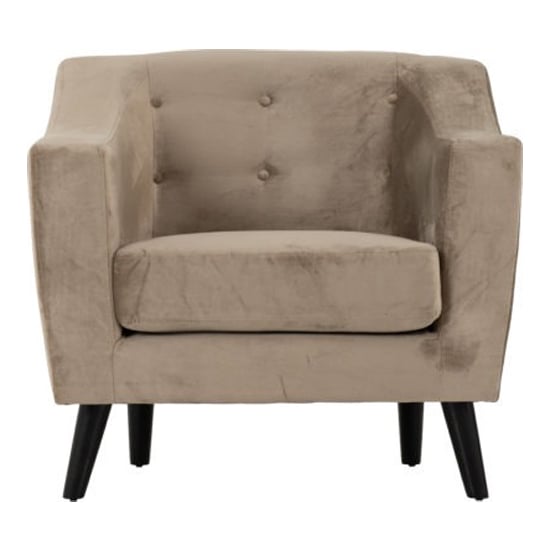 Arabella Velvet Fabric 1 Seater Sofa In Oyster_2