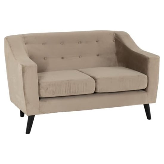 Arabella Velvet Fabric 2 Seater Sofa In Oyster