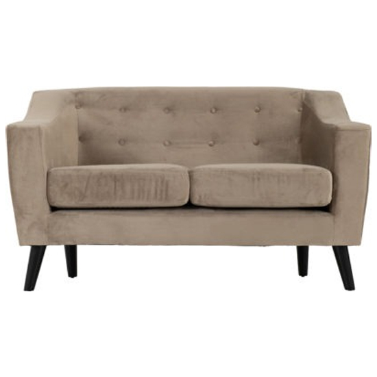 Arabella Velvet Fabric 2 Seater Sofa In Oyster_1