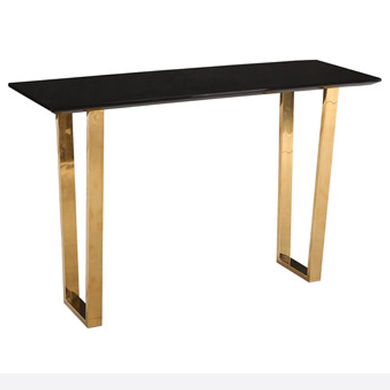 Ashwell High Gloss Console Table In Black With Gold Legs_2