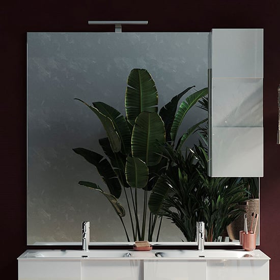 Product photograph of Aleta 120cm Bathroom Mirror And White Unit And Led Lights from Furniture in Fashion