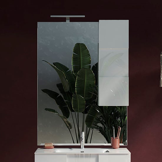 Product photograph of Aleta 80cm Bathroom Mirror And White Unit And Led Lights from Furniture in Fashion