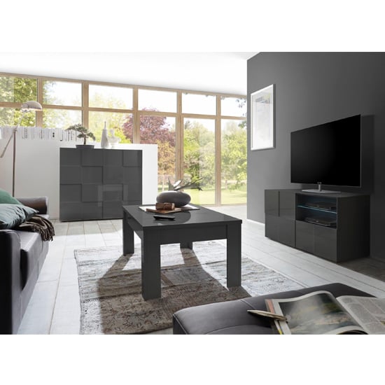 Aspen Contemporary TV Stand In Grey High Gloss And LED_3