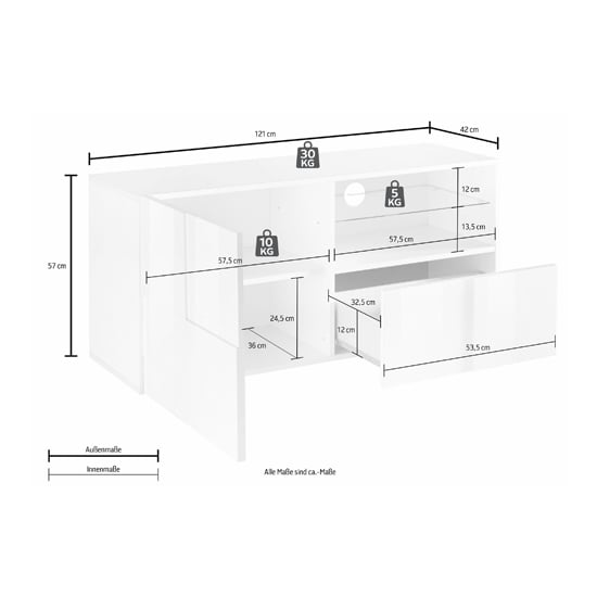 Aspen Contemporary TV Stand In White High Gloss With LED_8