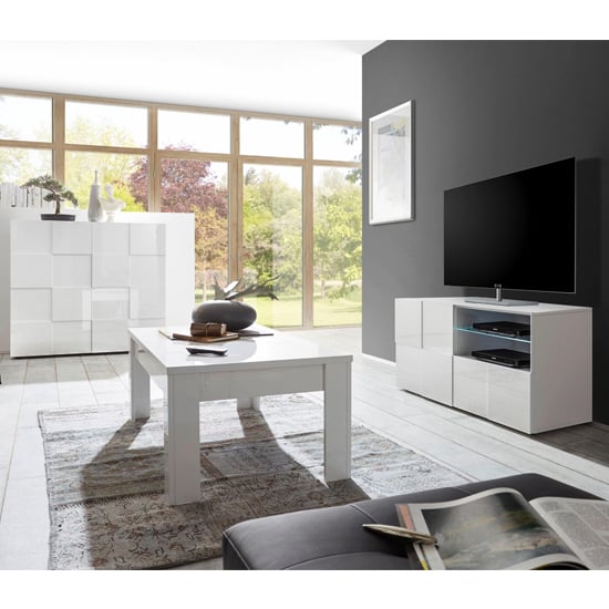 Aleta Contemporary TV Stand In White High Gloss With LED_9