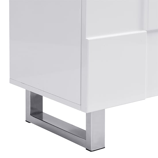 Aspen High Gloss Shoe Cabinet With 2 Doors 1 Drawer In White