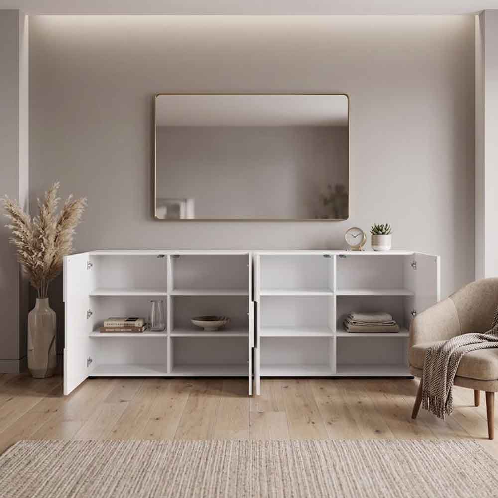 Aspen High Gloss Sideboard with 4 Doors in White
