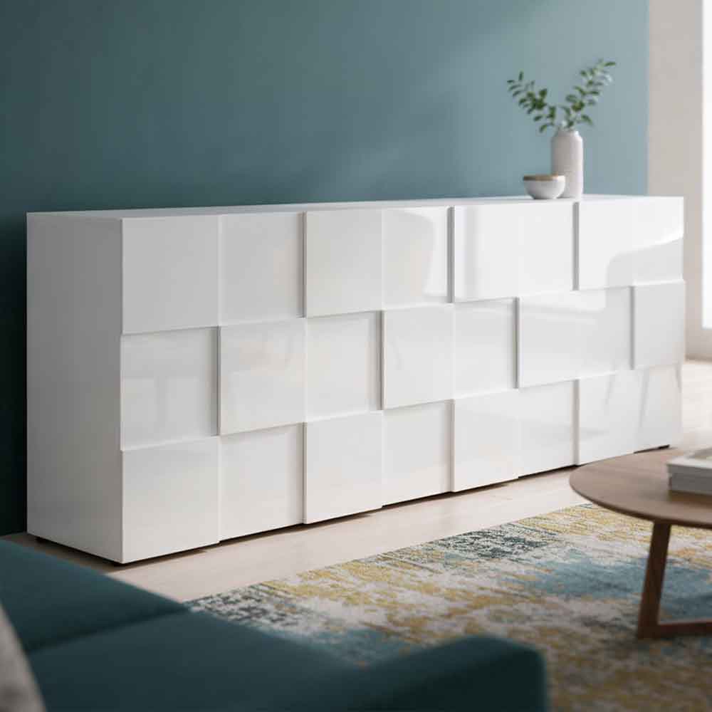 Aspen High Gloss Sideboard with 4 Doors in White