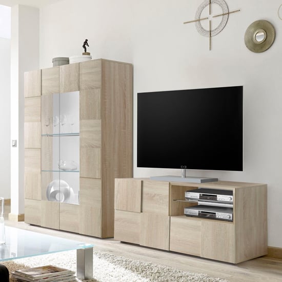 Aspen Small TV Stand In Sonoma Oak With 1 Door 1 Drawer_5