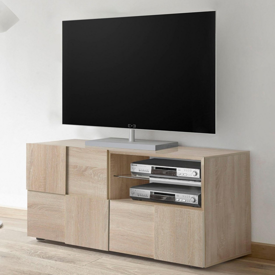 Photo of Aleta small tv stand in sonoma oak with 1 door 1 drawer