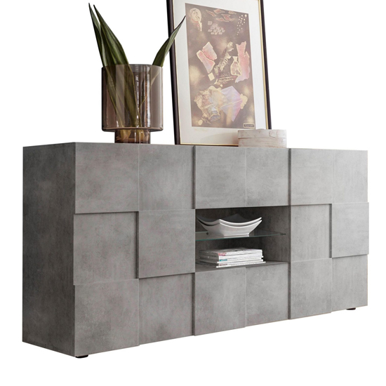 Aspen Wooden 2 Doors Sideboard In Concrete With 2 Drawers_3