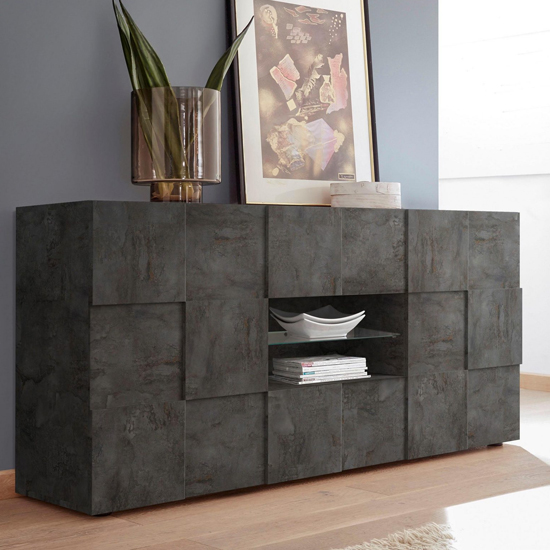 Aspen Wooden 2 Doors Sideboard In Oxide With 2 Drawers