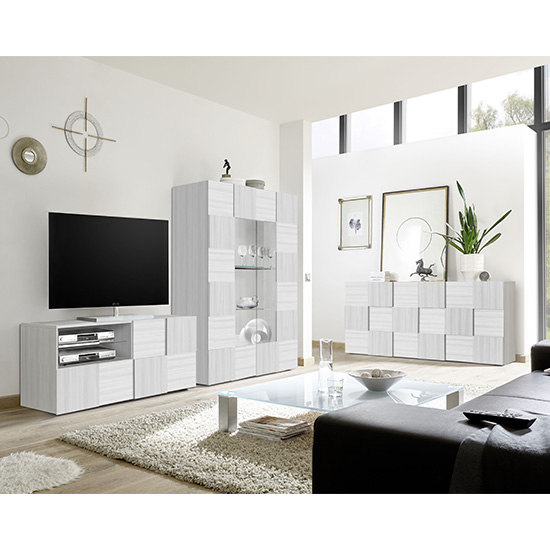 Aspen Wooden Display Cabinet In Eucalyptus Oak With 2 Doors_2