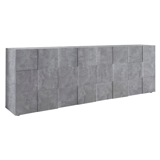 Aleta Wooden Sideboard In Concrete With 4 Doors_3