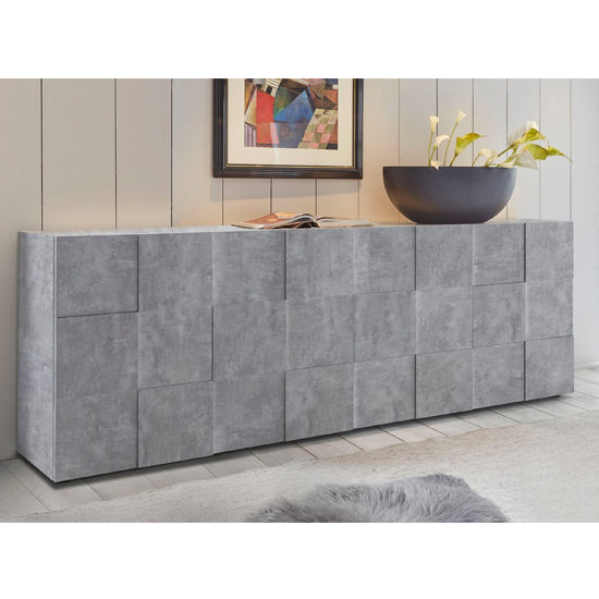 Read more about Aleta wooden sideboard in concrete with 4 doors