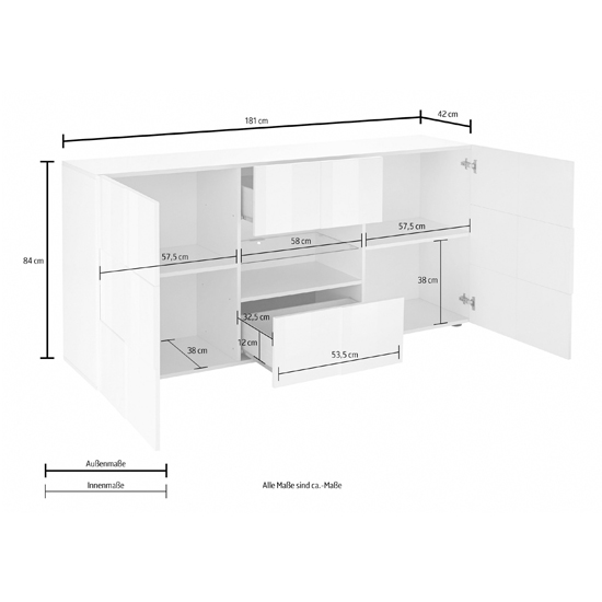 Aleta Wooden Sideboard In Eucalyptus Oak With 2 Doors 2 Drawers