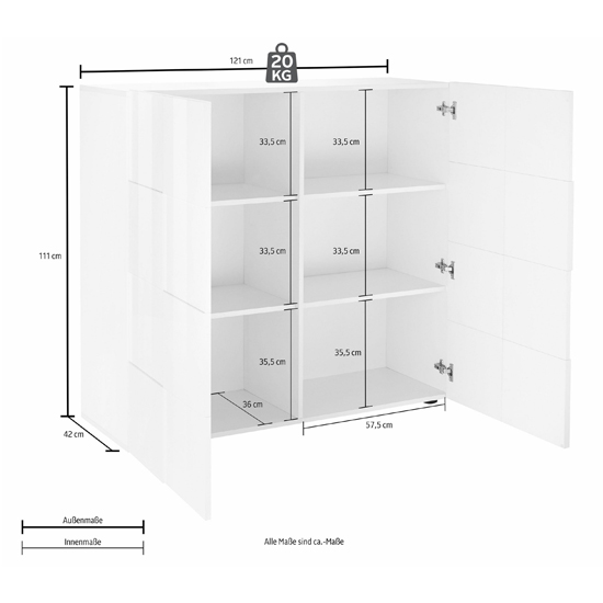 Aleta Wooden Sideboard In Eucalyptus Oak With 2 Doors