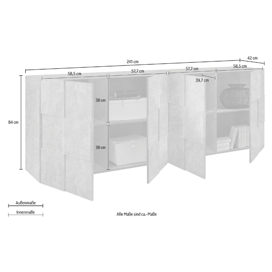 Aleta Wooden Sideboard In Eucalyptus Oak With 4 Doors_2