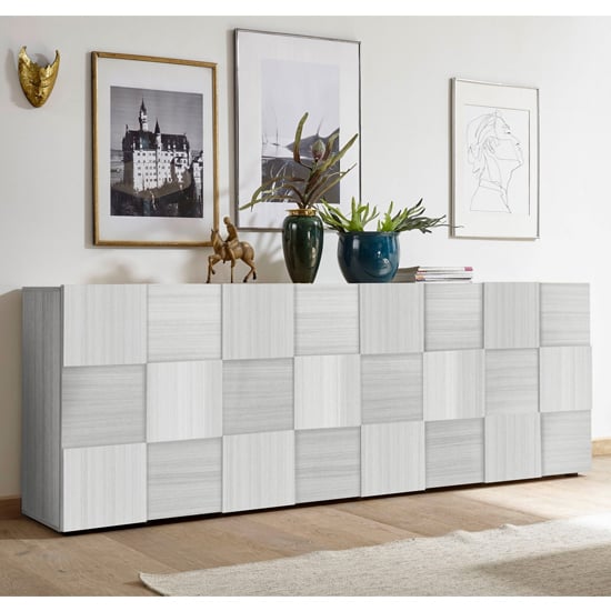 Photo of Aleta wooden sideboard in eucalyptus oak with 4 doors