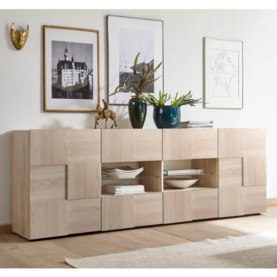 Read more about Aleta wooden sideboard in sonoma oak with 2 doors 4 drawers