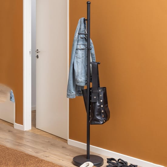 Product photograph of Aspin Metal Coat Stand In Matt Black from Furniture in Fashion