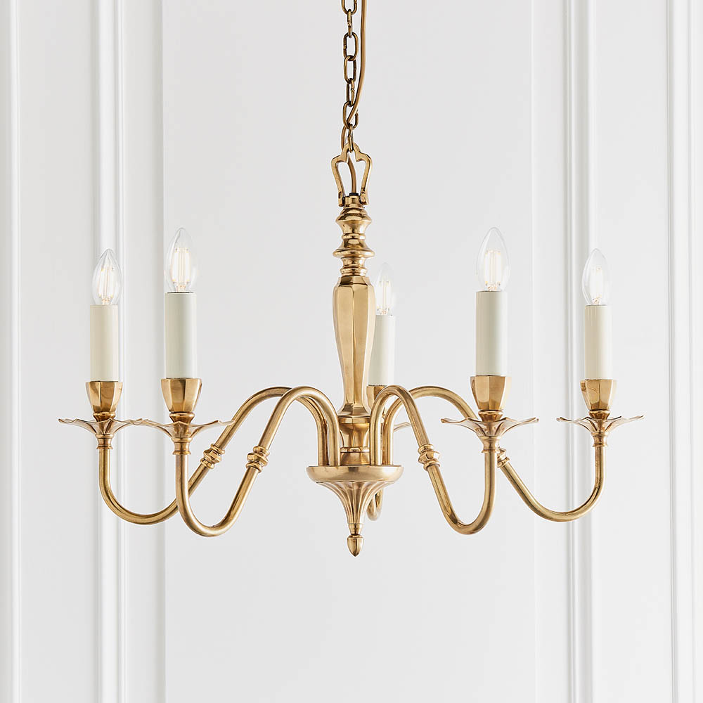 Read more about Asquith 5 lights pendant light in brass