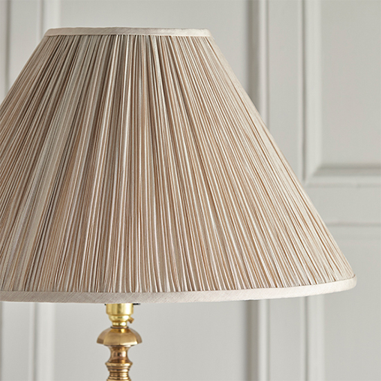 Asquith Beige Fabric Shade Floor Lamp In Solid Brass_3