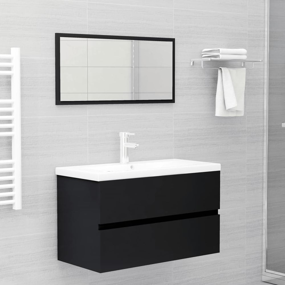 Read more about Assago wooden 2 piece bathroom furniture set in black