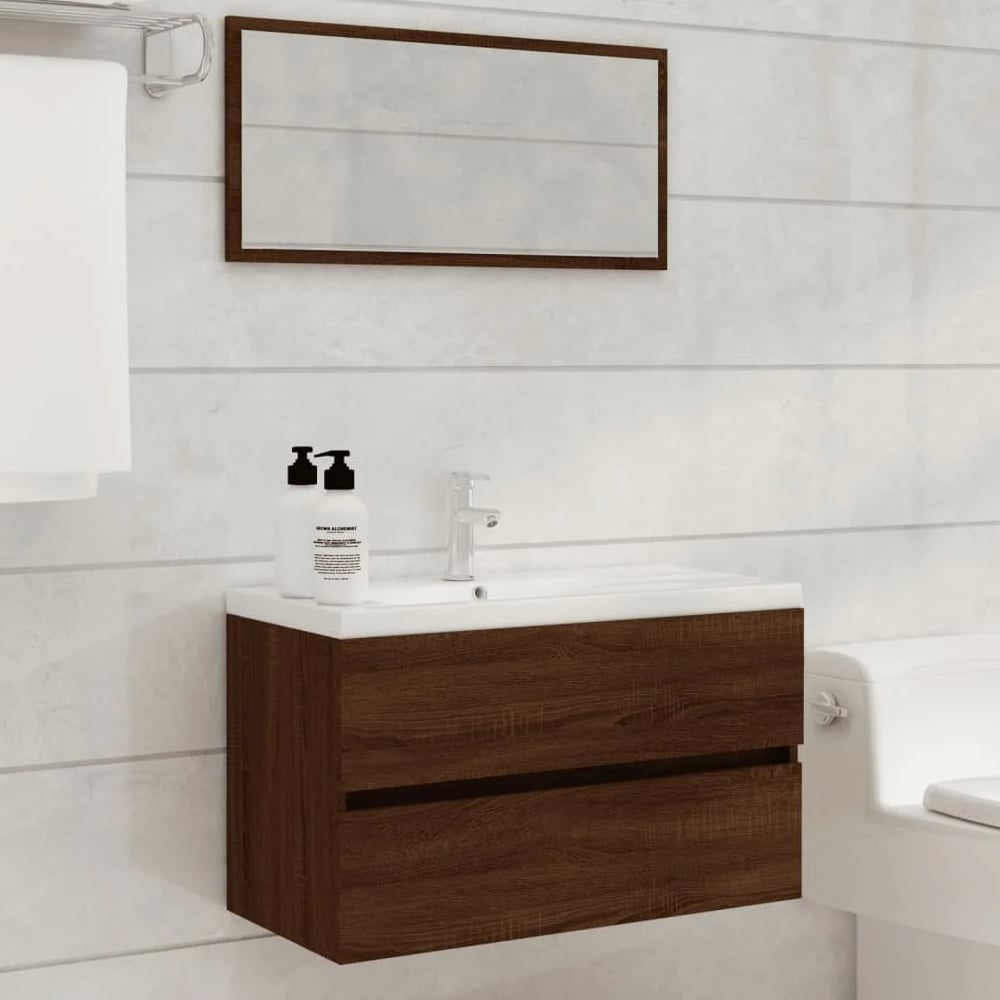 Read more about Assago wooden 2 piece bathroom furniture set in dark brown oak