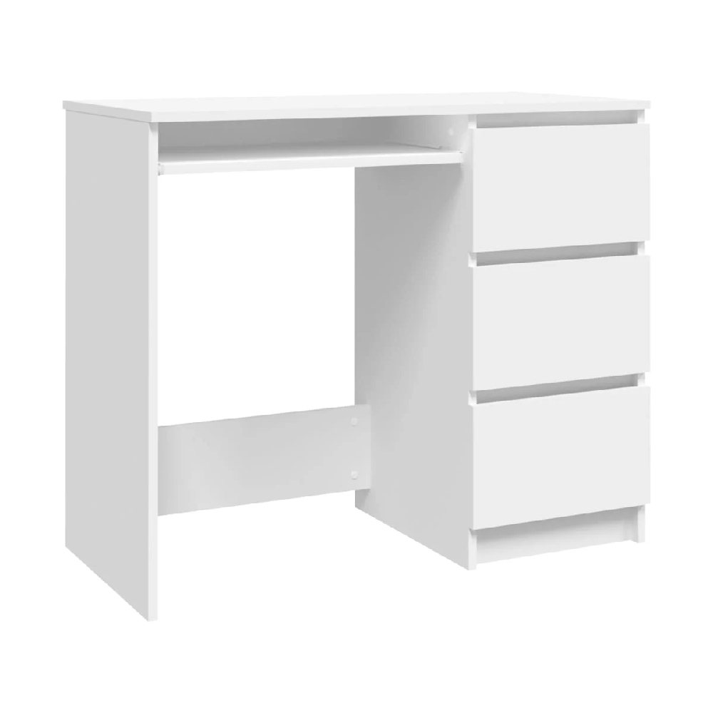 Assago Wooden Laptop Desk With 3 Drawers In White
