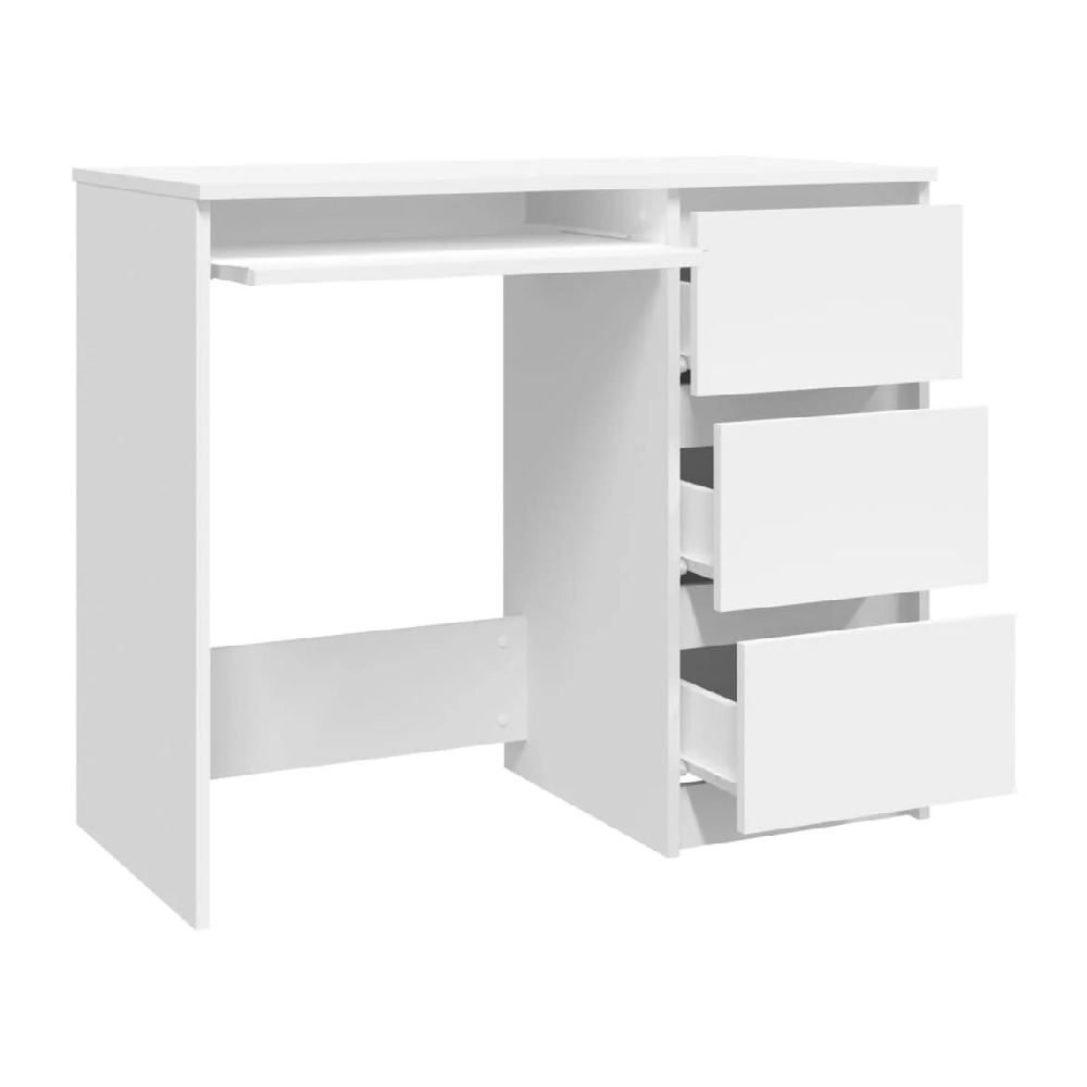 Assago Wooden Laptop Desk With 3 Drawers In White