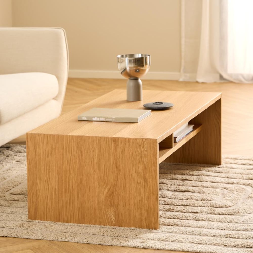 Product photograph of Assago Wooden Rectangular Coffee Table In Oak from Furniture in Fashion