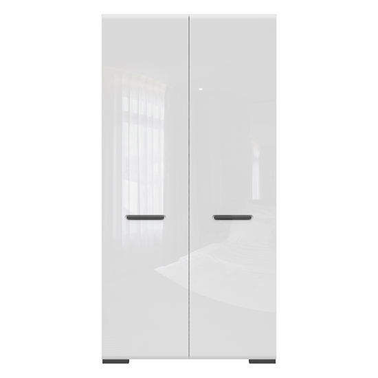 Assen High Gloss Wardrobe With 2 Doors In White Furniture in Fashion