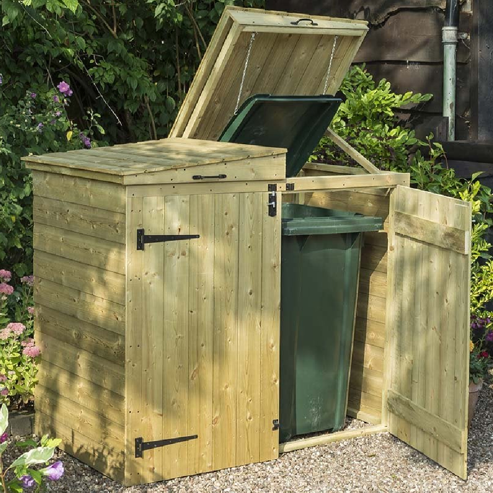 Assington Wooden Garden Double Bin Store In Natural