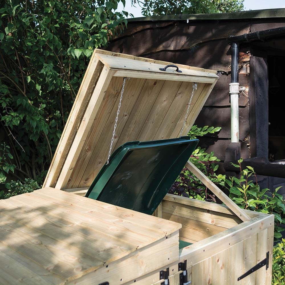 Assington Wooden Garden Double Bin Store In Natural