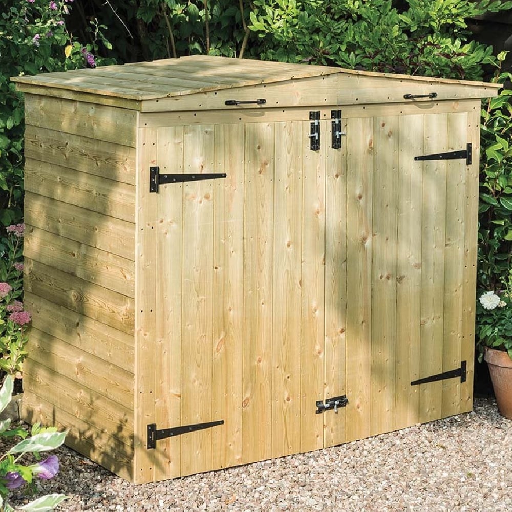 Assington Wooden Garden Double Bin Store In Natural