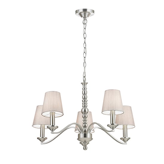 Product photograph of Astaire 5 Lights Ceiling Pendant Light In Satin Nickel from Furniture in Fashion