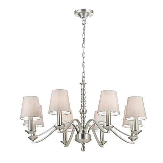 Product photograph of Astaire 8 Lights Ceiling Pendant Light In Satin Nickel from Furniture in Fashion